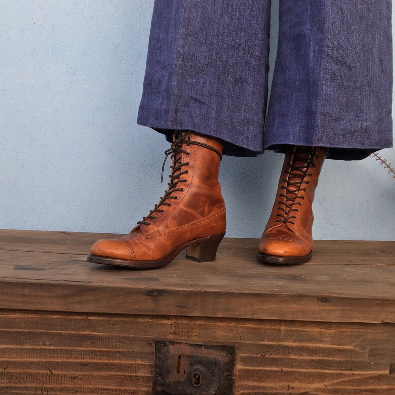 Victorian Ladies Round toe Lace up Boots | Etsy