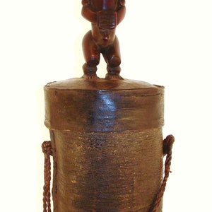 Fang Reliquary Byeri Figure from Cameroon – Bark Wood Basket, Wood