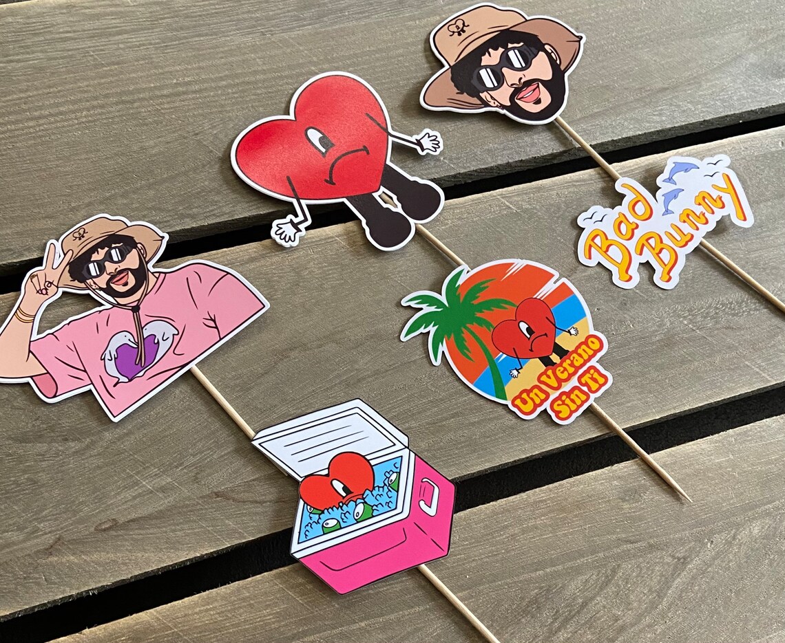 Bad Bunny Cupcake Toppers Etsy bad-bunny-cupcake-toppers-etsy