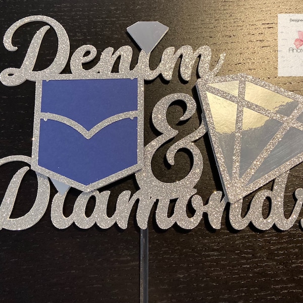 Denim and Diamonds Cake Topper/Denim and Diamonds Party Decorations/Denim and Diamonds Party Theme