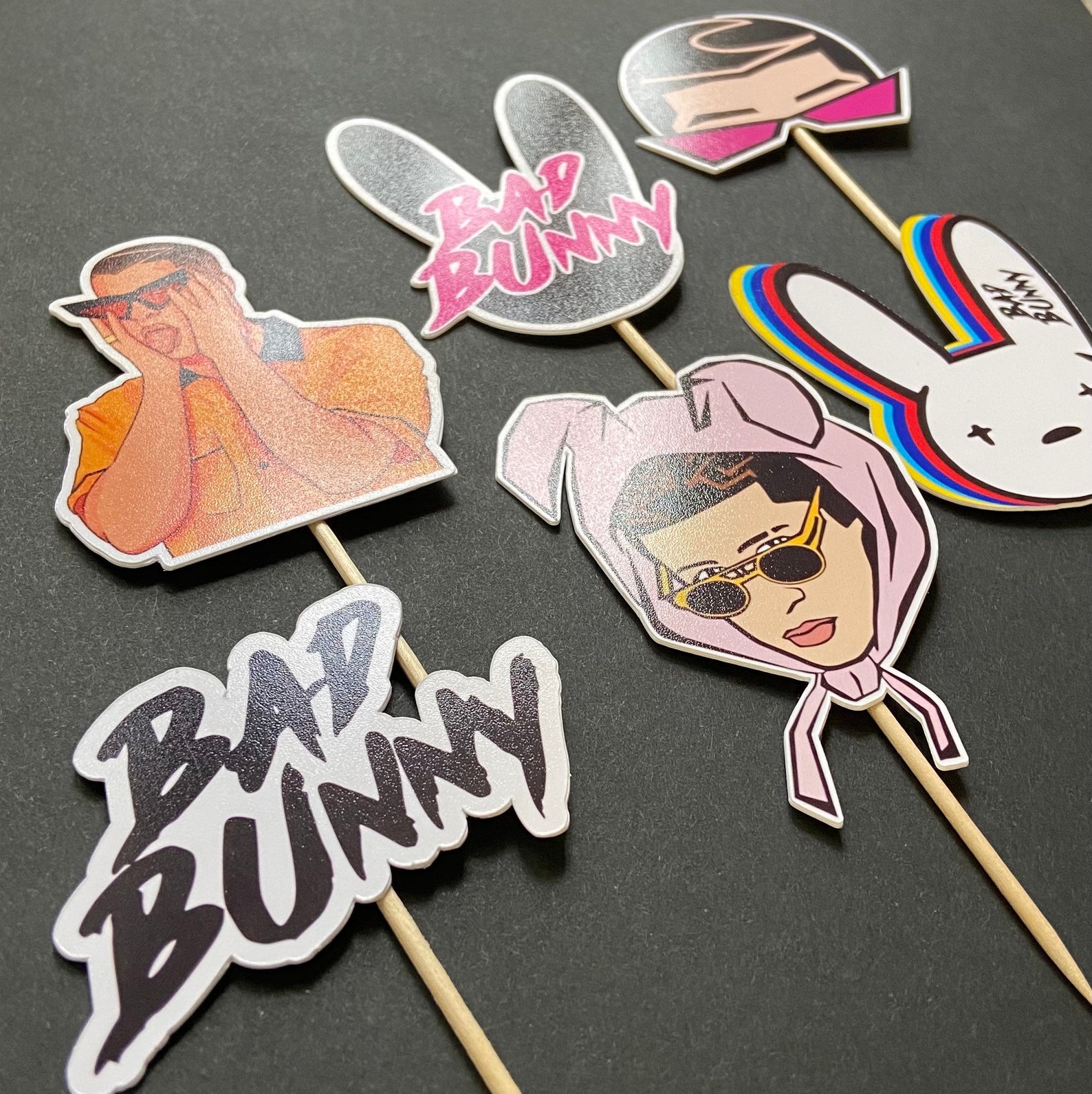 Bad Bunny Cupcake Toppers Etsy bad-bunny-cupcake-toppers-etsy