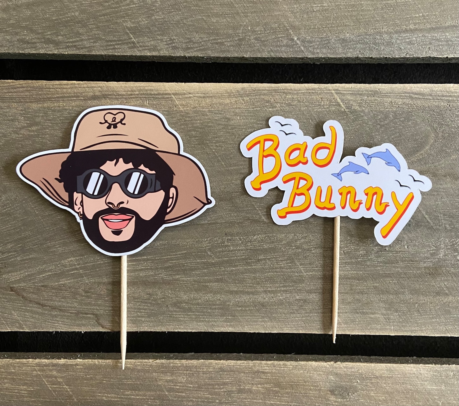 Bad Bunny Cupcake Toppers Etsy bad-bunny-cupcake-toppers-etsy