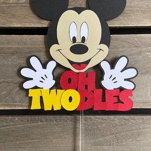 Oh Twodles Mickey Inspired Cake Topper, 2nd Birthday Cake Topper, Oh Toodles Cake Topper, Twodles Birthday Centerpiece