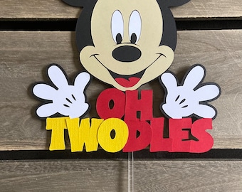 Oh Twodles Mickey Inspired Cake Topper, 2nd Birthday Cake Topper, Oh Toodles Cake Topper, Twodles Birthday Centerpiece