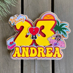 Bad Bunny Cake Topper/ Bad Bunny Theme Cake Topper