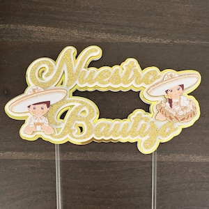 Nuestro Bautizo/ Nuestro Bautizo Cake Topper/Baby Charro Cake Topper/Baby Charra Cake topper/Twins Bautizo Cake Topper