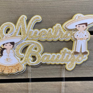 Nuestro Bautizo/ Nuestro Bautizo Cake Topper/ Charro Cake Topper/Charra Cake topper