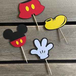 OH Toodles Mickey Cupcake Toppers, Set of 12 Mickey Mouse Inspired Cupcake Toppers, Mickey Birthday Decorations, Mickey Birthday Theme