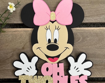Oh Twodles Minnie Inspired Cake Topper, 2nd Birthday Cake Topper, Oh Toodles Cake Topper, Birthday Centerpiece pick