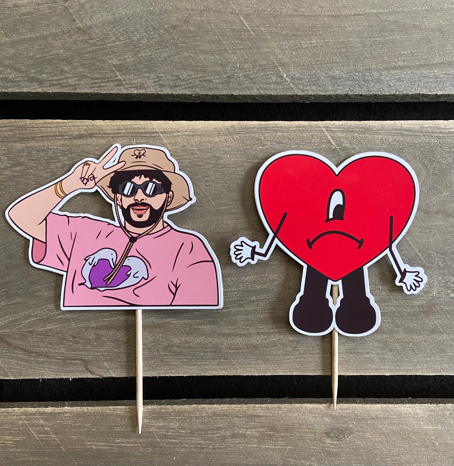 Bad Bunny Cupcake Toppers Etsy bad-bunny-cupcake-toppers-etsy