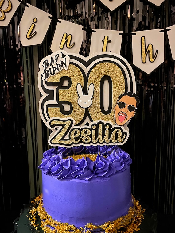 Bad Bunny Theme Cake Topper Bad Bunny Cake Topper Bad Bunny Etsy
