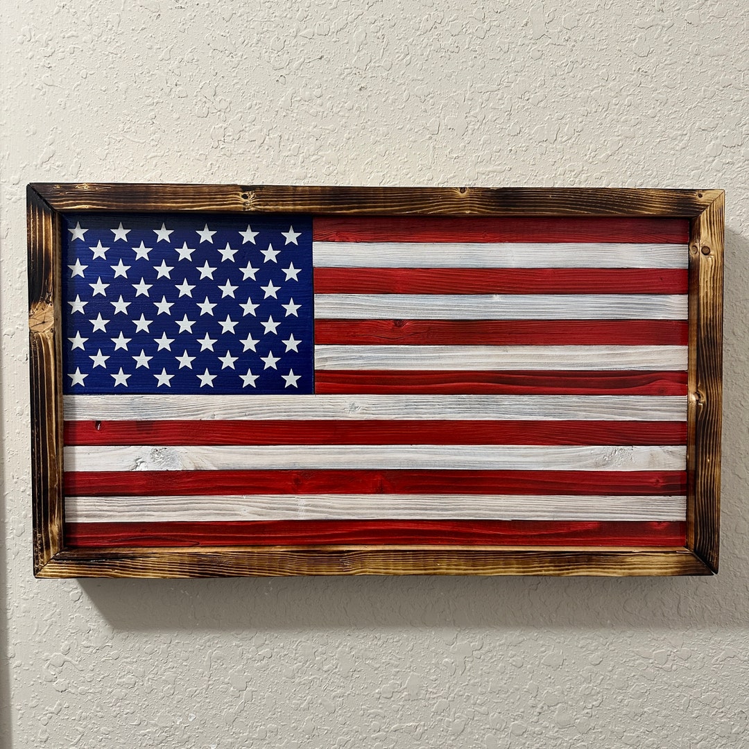 Hand Made Small Rustic Wood Flag Wall Art - Etsy