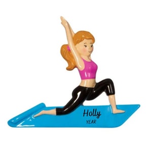 Personalized Yoga Ornament - Yoga Girl Ornament, Workout Ornament, Fitness Ornament - Gym Ornament - Yoga Studio Ornament-Free Customization