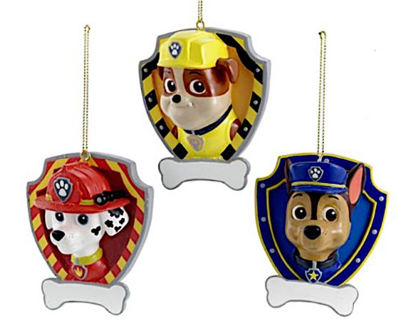 Paw Patrol and Friends Marshall, Chase and Rubble Personalization Ornaments 2022