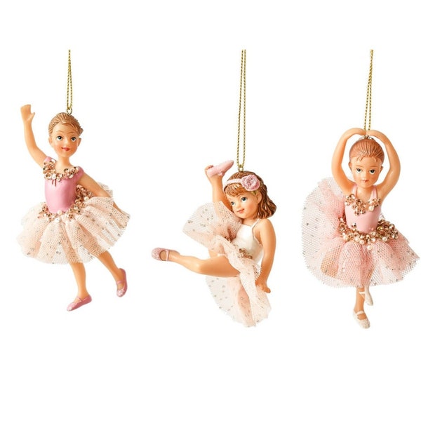Ballerina Girls With Tutu Holiday Christmas Ornaments - Ballet Ornaments