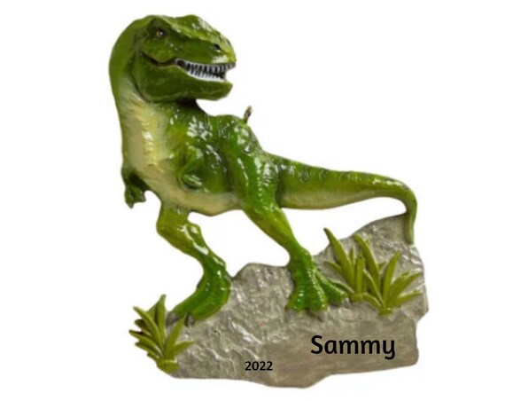 Realistic Green T-Rex Dinosaur Personalized Ornament - Hand Personalized Tyrannosaurus Christmas Ornament 2022