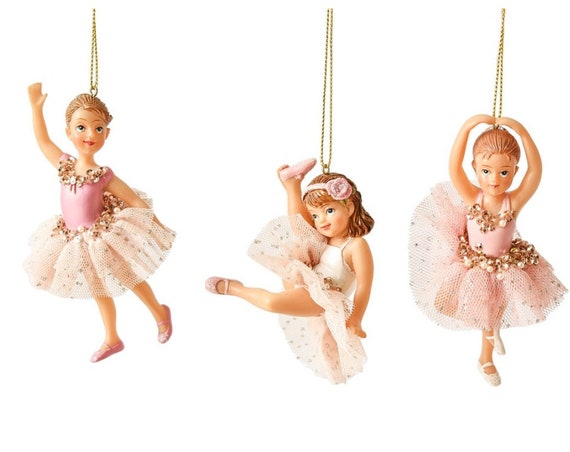 Ballerina Girls With Tutu Holiday Christmas Ornaments - Ballet Ornaments 2022