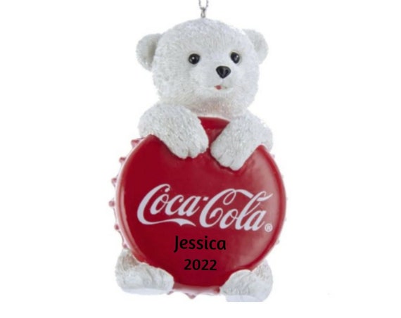 Coca-Cola Polar Bear Cub With Bottle Cap for Personalization Ornament 2022