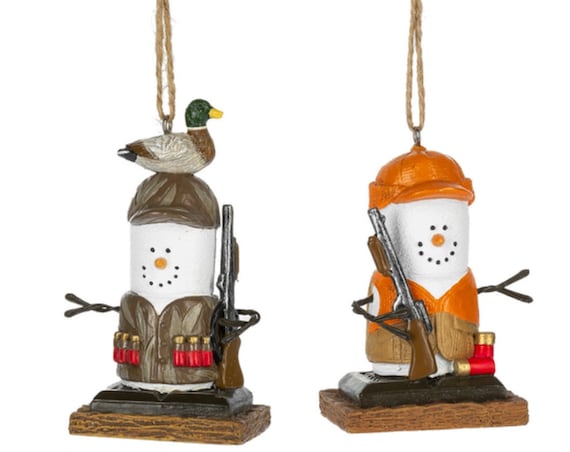 S'mores Duck Hunting Holiday Christmas Ornaments