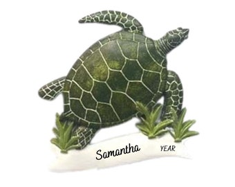 Sea Turtle Personalized Holiday Christmas Ornament - Turtle Christmas Ornament 2026