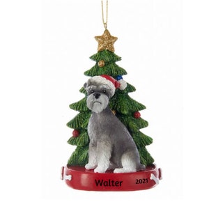 Schnauzer gepersonaliseerd kerstornament - ornament hondengedenkteken - ornament hondenliefhebber - gepersonaliseerd schnauzer-ornament 2025