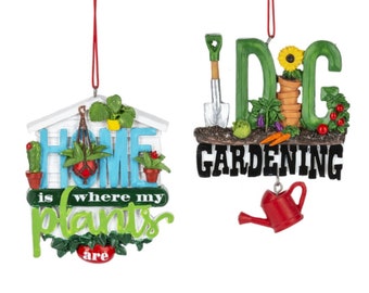 Enfeites de Jardim Personalizados - Enfeite de Jardinagem - Eu Adoro Jardinagem - Enfeite de Natal "Lar é Onde Estão Minhas Plantas" - Horticultura