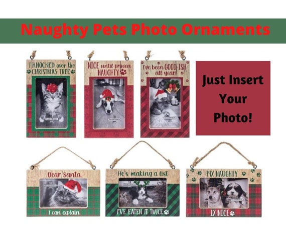 Feliz Naughty Pets Photo Frame Ornaments 2022