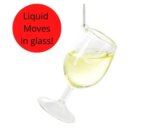 3D White Wine Chardonnay Glass Ornament 2022