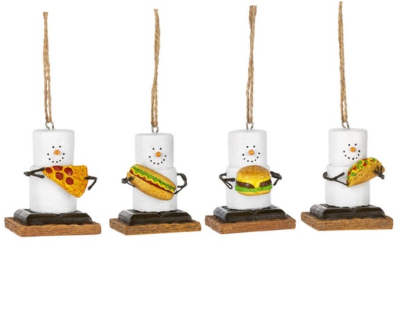 S'mores Favorite Food Christmas Ornaments - Pizza, Hot Dog, Burger, Taco Ornaments