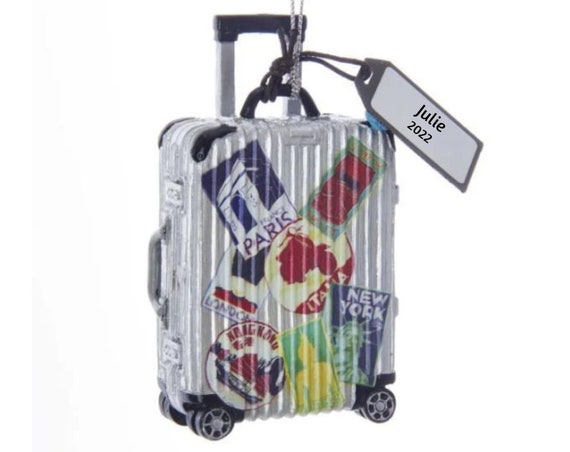 Travel Luggage Christmas Holiday Ornament - World Traveler Suitcase- Vacation Ornament 2022