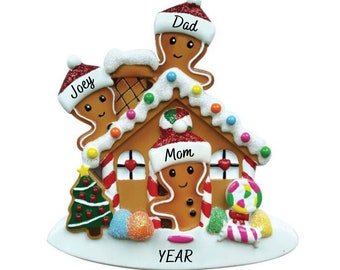 Gingerbread Cookies Family Christmas Ornament - 3 Gingerbread Cookies by Festive Gingerbread House Personalized Christmas Ornament  2024