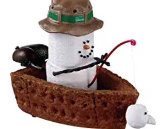 S'More Fishing in Boat Holiday - Fisher - Fishing Boat - Christmas Ornament 2022