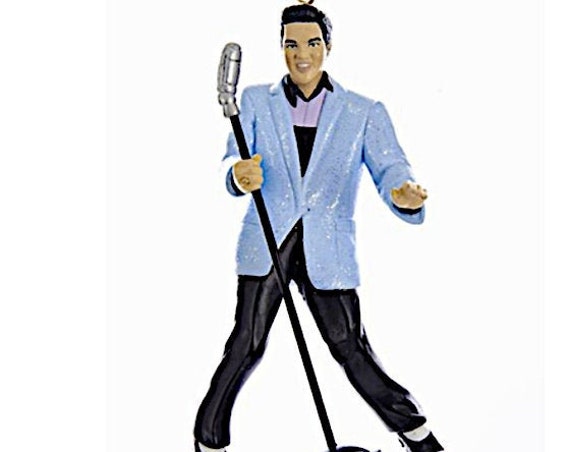Elvis Presley Hound Dog Ornament - Elvis with Mic Christmas Ornament 2022
