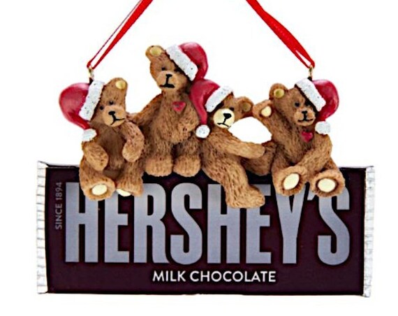 Hershey's Bears On Hershey Chocolate Bar Ornament 2022