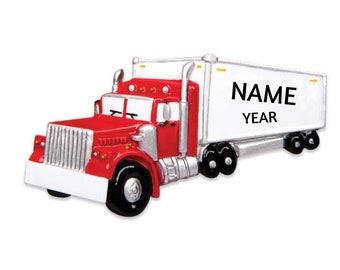 Decorazione personalizzata per camion - Decorazione per camionista - Decorazione natalizia per camion - Decorazione per trattore con rimorchio - Decorazione per camion rosso