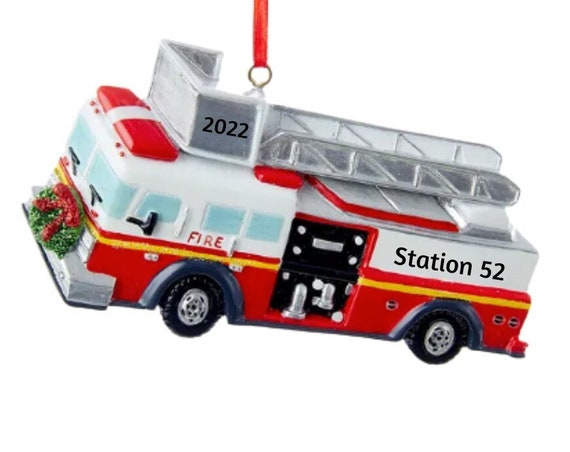 Firetruck Personalized Christmas Ornament - Firefighter Ornament - Fire Truck - Fireman Ornament 2022