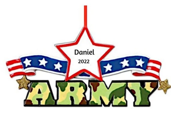 U.S. Military Army Hand Personalized Christmas Ornament 2022