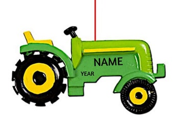 Personalized Tractor Ornament - John Deer Tractor Ornament- Green Tractor Ornament - Farmer Gifts - Farm Ornaments- Free Personalization