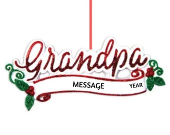 Grandpa Personalized Christmas Ornament - Hand Personalized Christmas Ornament 2024