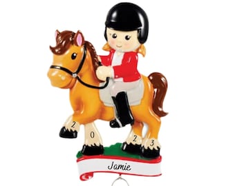 Personalized Horse Riding Ornament - Horse Rider Christmas Ornament - Equestrian Ornament - Horseback Riding Ornament - Horse Ornament