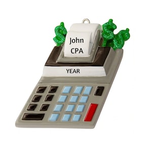 Personalized Accountant Christmas Ornament - Calculator Ornament - Tax Prep Ornament - Finance Major Ornament - Money Ornament - CPA Gift