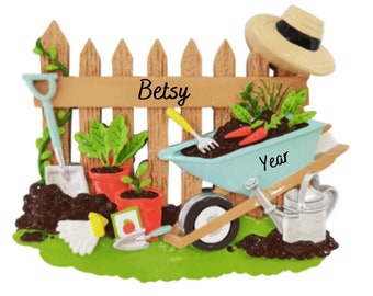Enfeite de jardinagem personalizado - Enfeite de jardim - Presente para jardineiro - Enfeite de horticultura - Enfeites de Natal para horta