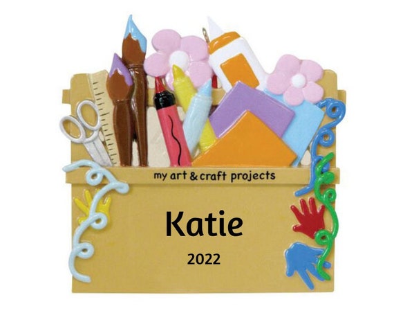 Arts and Craft Personalized Ornament - Artist - Painter - Scrapbooking - Let's Get Crafty Hand Personalized Christmas Ornament 2022