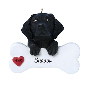 Black Labrador Retriever Personalized Christmas Ornament- Black Lab Ornament - Custom Dog Memorial Ornament - Gift for Black Lab Owner 2025
