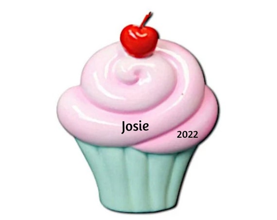 Cupcake with Cherry on Top Personalized Ornament - Sweet Tooth - Dessert Lover - Baker Hand Personalized Christmas Ornament