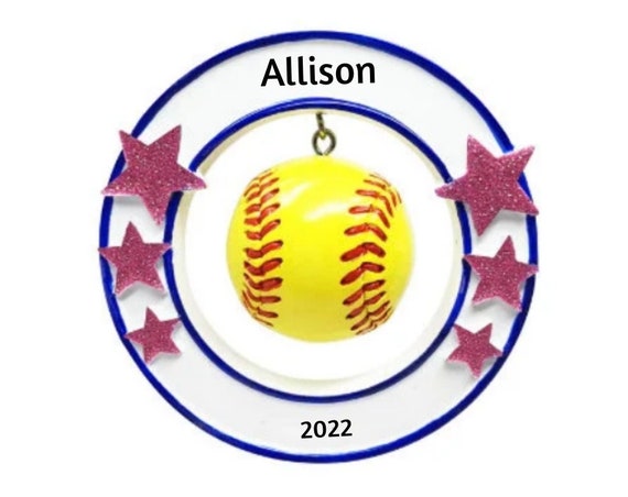 3D Softball Hand Personalized Christmas Ornament 2022