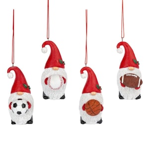 Sport Ornament - Gnome Sport Ornaments- Football, Soccer, Baseball, Basketball -  Holiday Christmas Ornaments