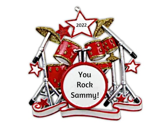 Drummer Personalized Ornament - Drum Kit - Drums - Music Lover - Drum Set - Hand Personalized Christmas Ornament