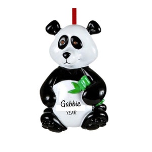 Personalized Panda Christmas Ornament - Personalized Panda Ornament, Bamboo Panda Gift - Free Personalization