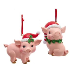 Personalisierte Schwein Ornament - Rosa Schwein mit Nikolausmütze Ornamenten - 3D Ferkel, Bauernhof Tier Urlaub Weihnachten Ornament 2025